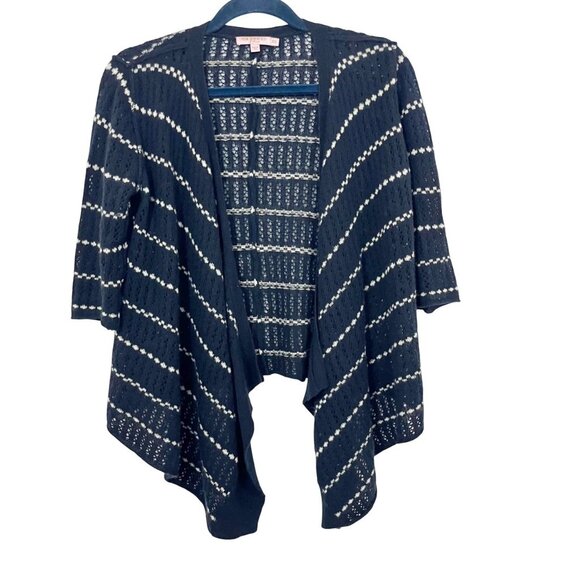 Calypso St. Barth Navy Blue & White Striped Pointelle Cashmere Cardigan Size XS - Picture 1 of 5